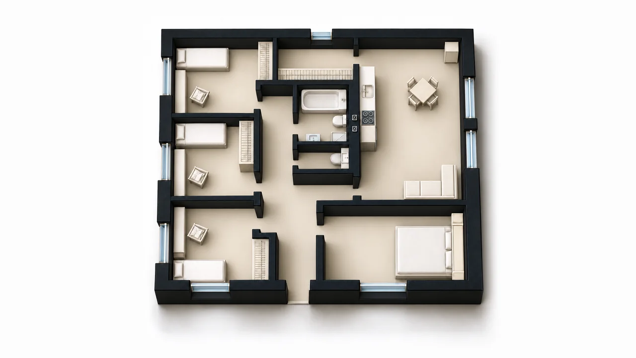 Дом «Проект 12», 112,9 м² — макет