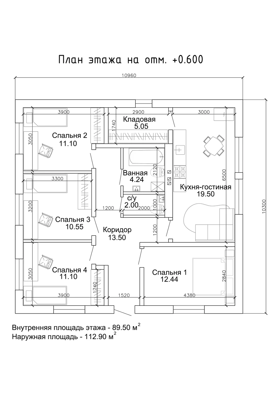 Дом «Проект 12», 112,9 м² — планировка