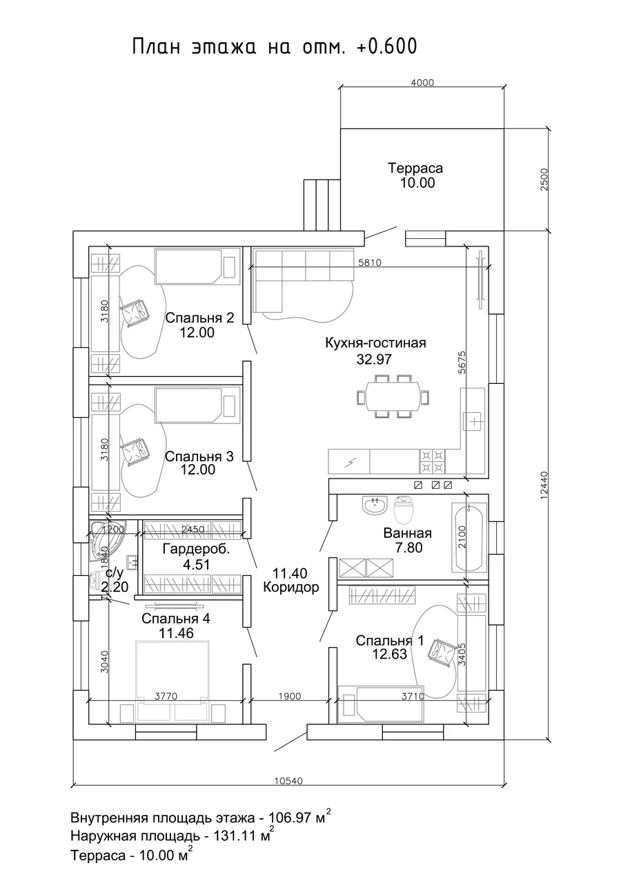 Дом «Проект 13», 131,11 м² — планировка