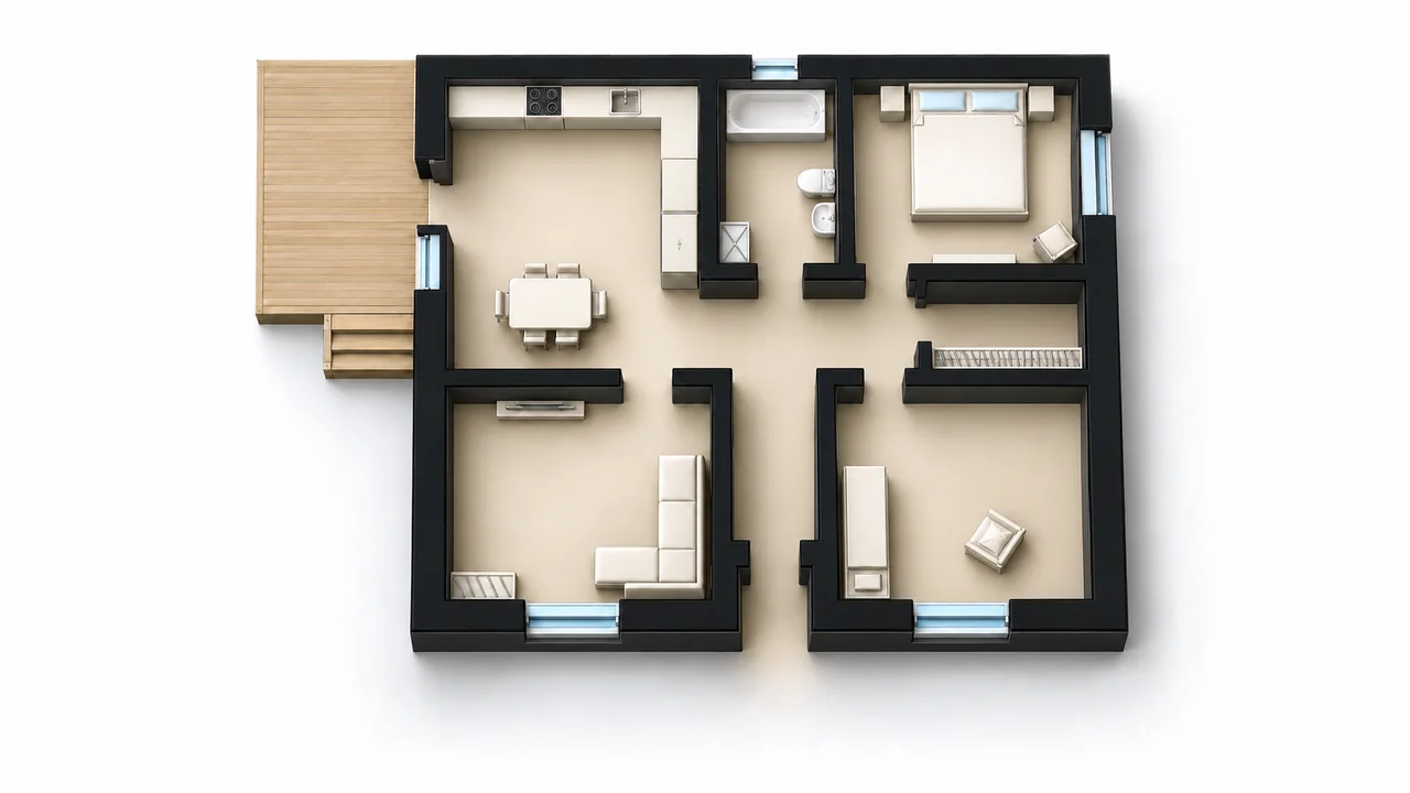 Дом «Проект 7», 95,52 м² — макет